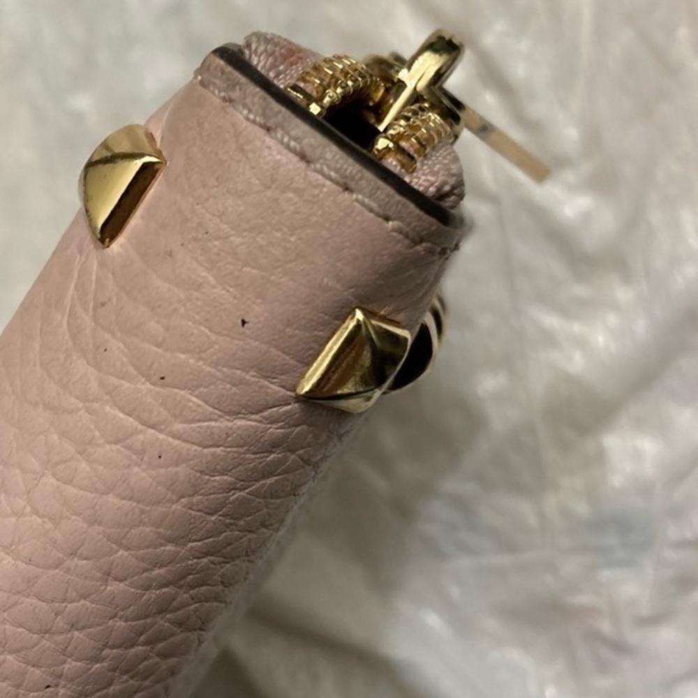 Michael kors pink leather gold studded zipper clutch accordion wallet - Picture 13 of 15